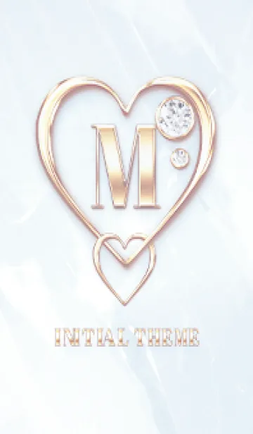 [LINE着せ替え] 【 M 】 Heart Charm & Initial - Blue Gの画像1