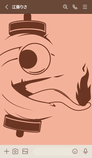 [LINE着せ替え] kabemon-提灯おばけ 一斤染の画像2