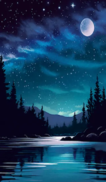 [LINE着せ替え] 綺麗な星空の夜景着せかえ#201の画像1