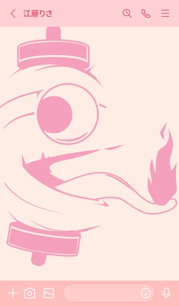 [LINE着せ替え] kabemon-提灯おばけ ベビーピンクの画像2