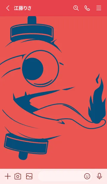 [LINE着せ替え] kabemon-提灯おばけ ポピーレッドの画像2