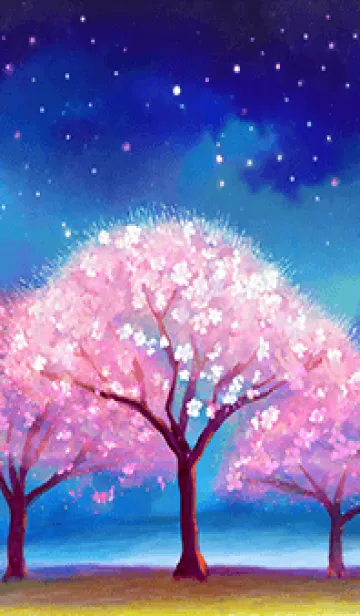 [LINE着せ替え] 美しい夜桜の着せかえ#113の画像1