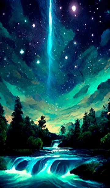 [LINE着せ替え] 綺麗な星空の夜景着せかえ#210の画像1