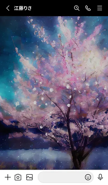 [LINE着せ替え] 美しい夜桜の着せかえ#115の画像2