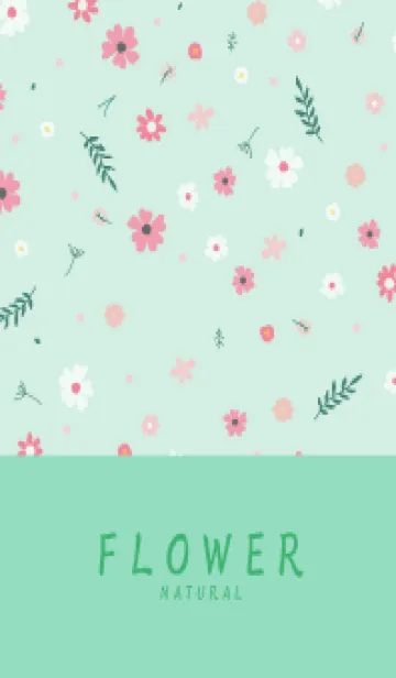 FLOWER MINT GREEN-NATURAL2のLINE着せ替え