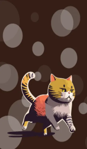 [LINE着せ替え] brown 元気な猫の画像1