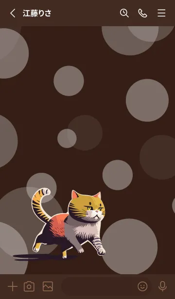 [LINE着せ替え] brown 元気な猫の画像2