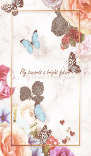 [LINE着せ替え] pinkbrown 花と蝶08_1の画像1