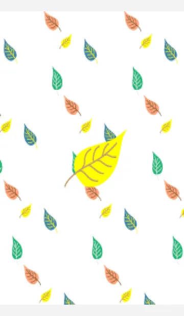 [LINE着せ替え] 北欧風の葉 白の画像1