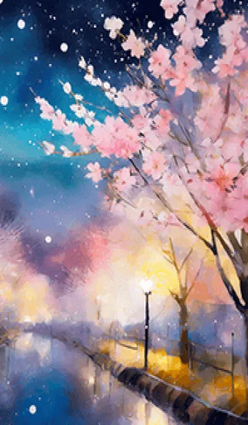 [LINE着せ替え] 美しい夜桜の着せかえ#119の画像1