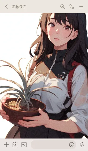 [LINE着せ替え] 女の子 花 植物 mbCA4の画像2