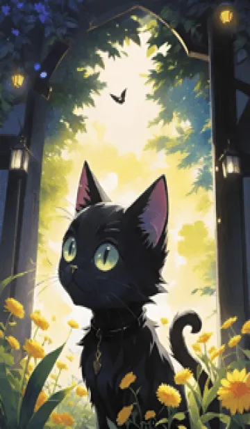 [LINE着せ替え] 魔法の森 黒猫 aP3egの画像1