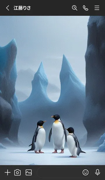 [LINE着せ替え] かわいいペンギン E39t6の画像2