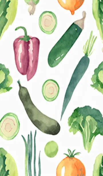 [LINE着せ替え] 【シンプル】お野菜の着せかえ#9の画像1