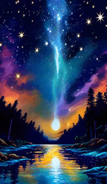 [LINE着せ替え] 綺麗な星空の夜景着せかえ#218の画像1