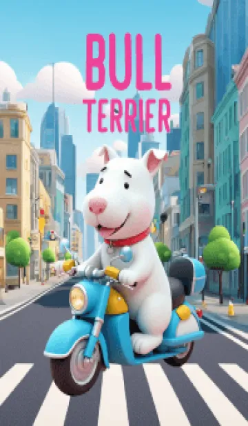 Cute bull terrier in City Theme (JP)の着せ替えメイン画像