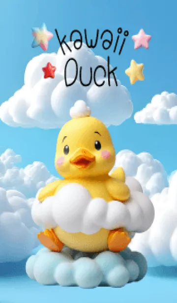 [LINE着せ替え] Kawaii Duck in Could Theme (JP)の画像1