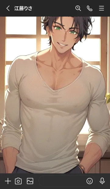 [LINE着せ替え] ハンサムな男性 ye5gdの画像2