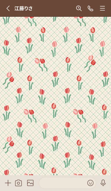 [LINE着せ替え] ふんわり チューリップ柄の画像2