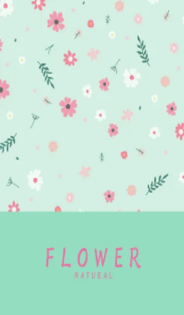 [LINE着せ替え] FLOWER MINT GREEN-NATURAL3の画像1