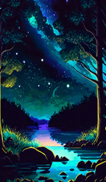 [LINE着せ替え] 綺麗な星空の夜景着せかえ#223の画像1