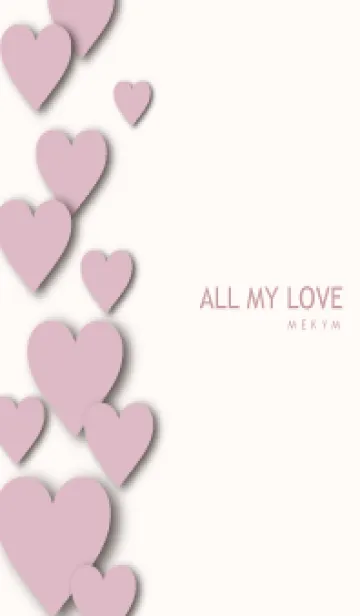 [LINE着せ替え] ALL MY LOVE-DUSKY PINK HEART 25の画像1