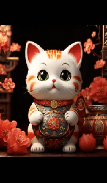 [LINE着せ替え] Cute lucky cat theme (JP)の画像1