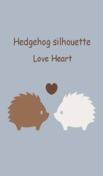 [LINE着せ替え] Hedgehog silhouette Love Heart  ブルーの画像1