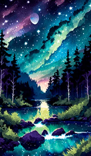 [LINE着せ替え] 綺麗な星空の夜景着せかえ#249の画像1