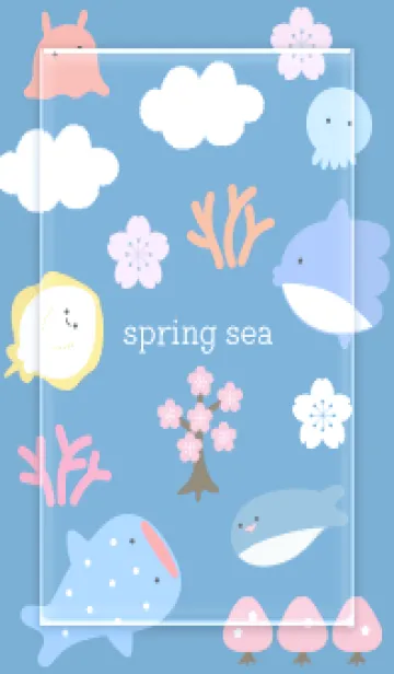 [LINE着せ替え] 青 魚のお花見15_1の画像1