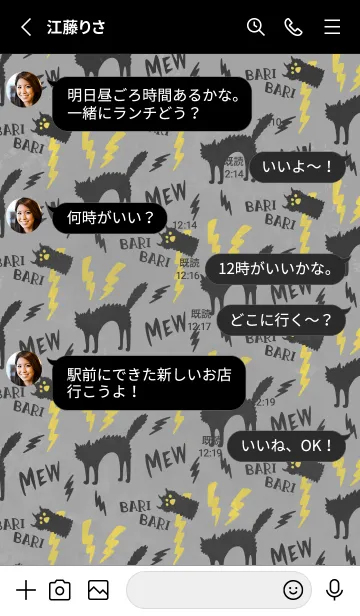 [LINE着せ替え] ⚡クールな黒猫×雷⚡の画像3