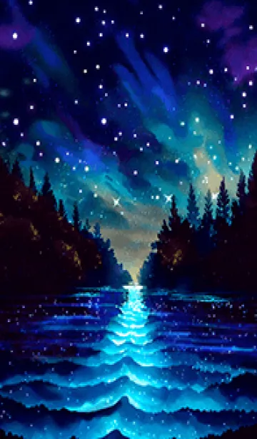 [LINE着せ替え] 綺麗な星空の夜景着せかえ#247の画像1
