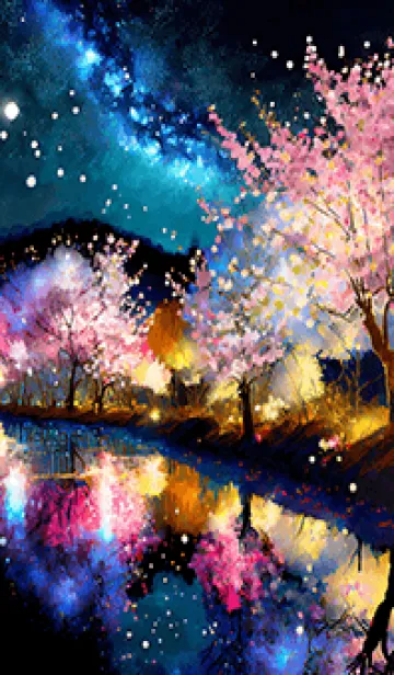[LINE着せ替え] 美しい夜桜の着せかえ#150の画像1