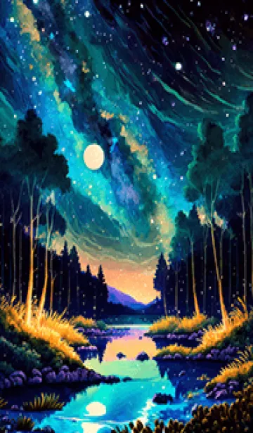 [LINE着せ替え] 綺麗な星空の夜景着せかえ#244の画像1