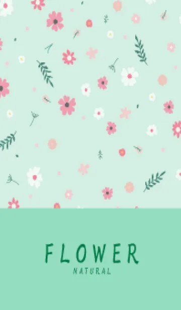 [LINE着せ替え] FLOWER MINT GREEN-NATURAL5の画像1