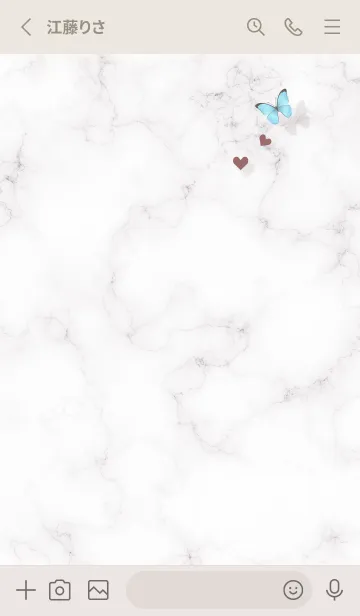 [LINE着せ替え] Greige 花と蝶02_1の画像2