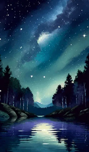 [LINE着せ替え] 綺麗な星空の夜景着せかえ#251の画像1