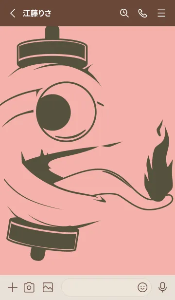 [LINE着せ替え] kabemon-提灯おばけ 珊瑚色の画像2