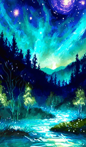 [LINE着せ替え] 綺麗な星空の夜景着せかえ#252の画像1