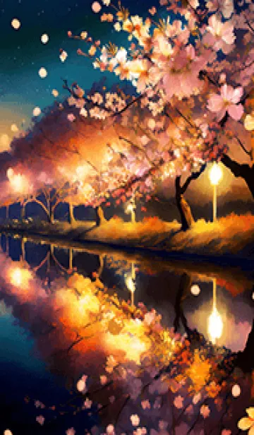 [LINE着せ替え] 美しい夜桜の着せかえ#157の画像1