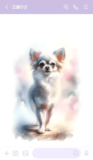[LINE着せ替え] 水彩で描いた可愛いチワワ 02の画像2
