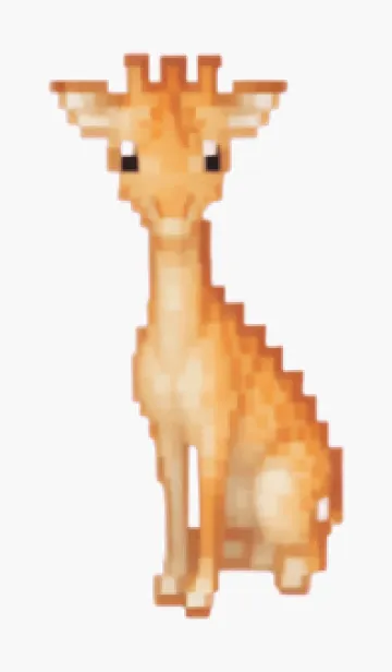 [LINE着せ替え] キリンのドット絵のきせかえの画像1