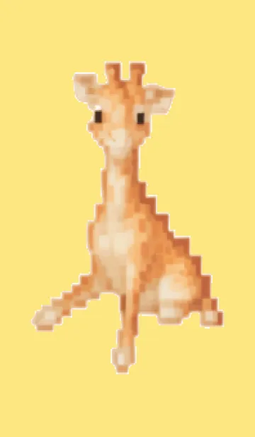 [LINE着せ替え] キリンのドット絵のきせかえver10の画像1