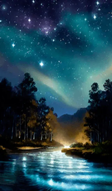 [LINE着せ替え] 綺麗な星空の夜景着せかえ#256の画像1