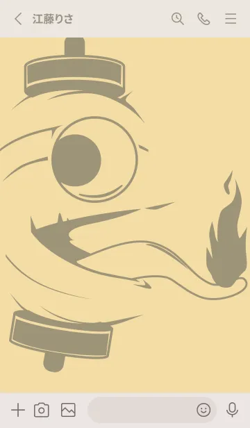 [LINE着せ替え] kabemon-提灯おばけ 砥粉色の画像2