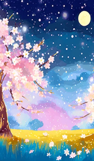 [LINE着せ替え] 美しい夜桜の着せかえ#169の画像1
