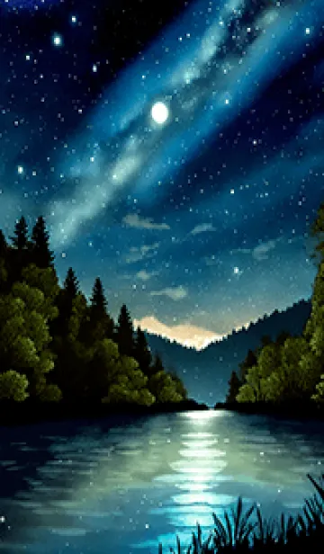 [LINE着せ替え] 綺麗な星空の夜景着せかえ#266の画像1