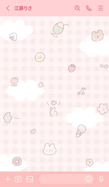 [LINE着せ替え] ピーチピンク 可愛いシンプルアイコン08_1の画像2