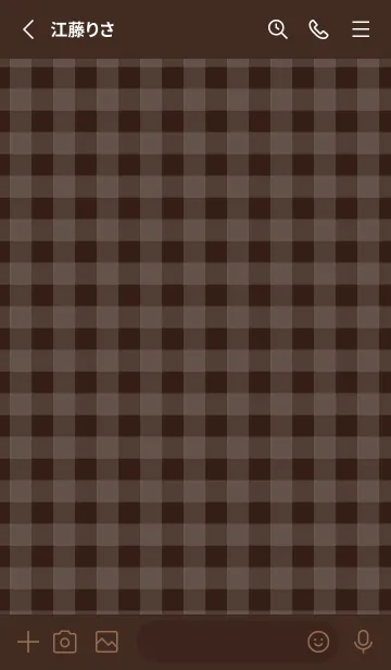 [LINE着せ替え] brown チェック柄の画像2