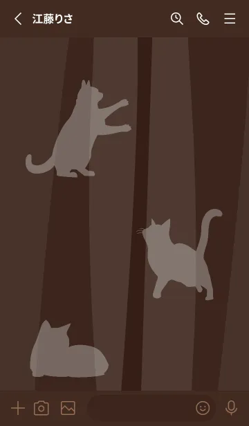 [LINE着せ替え] brown 猫と猫…の画像2